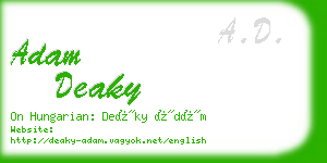 adam deaky business card